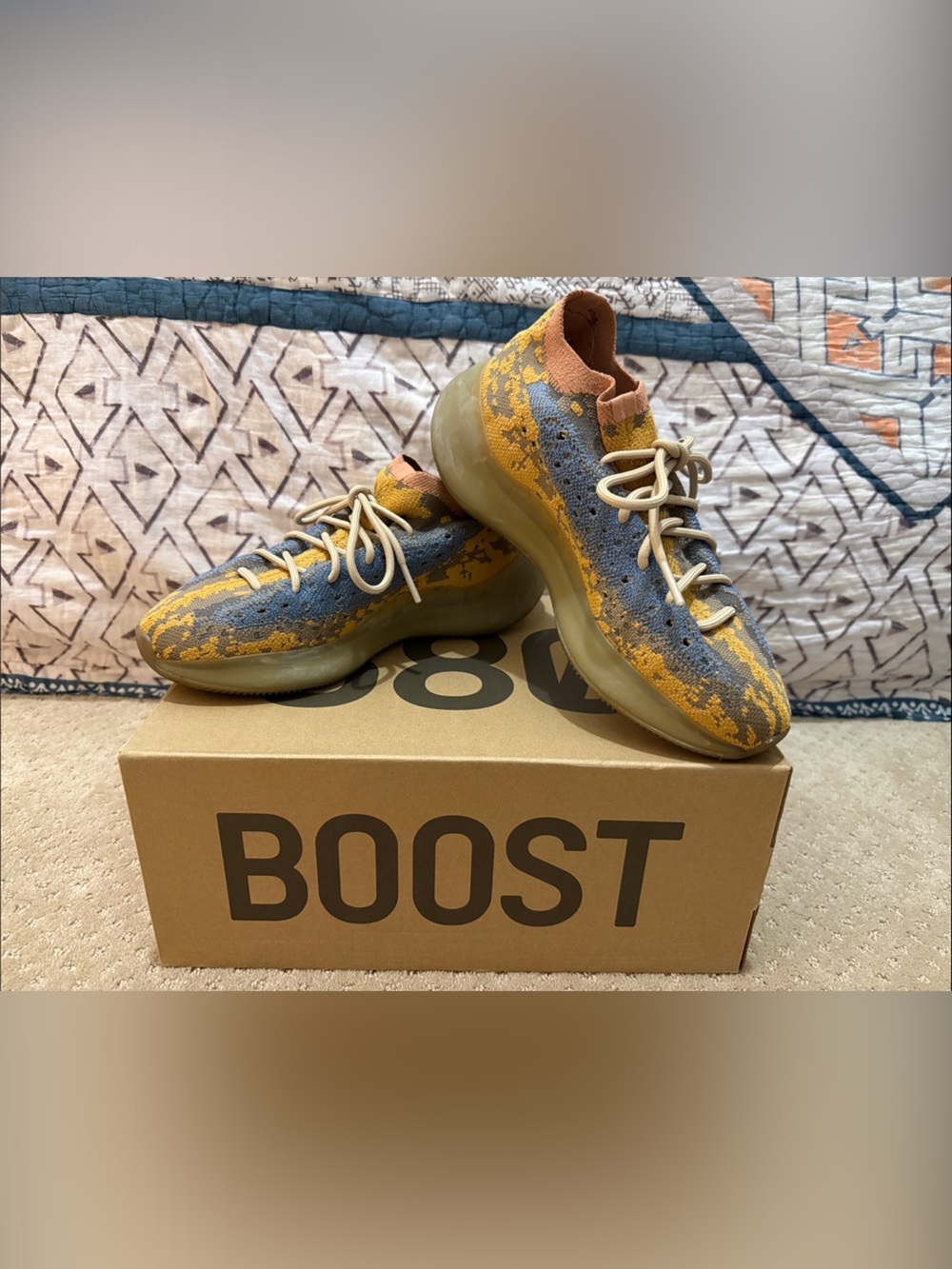 *EUC* Adidas Yeezy Boost 380 Blue Oat Non Reflective, Sz 8.5M/9.5W Unisex